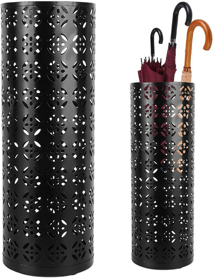 Round Umbrella Organizer Bin, Freestanding Metal Umbrella Holder Umbrella Stand Rack for Entryway, Canes Walking Sticks Holder Rain Collection for Home, Office (M 100x70cm / 39.37x27.56in)