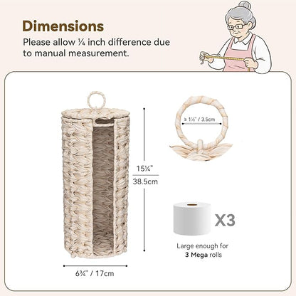GRANNY SAYS Toilet Paper Storage Holder, Bathroom Toilet Paper Holder Stand, Woven Bathroom Baskets for Bathroom, Free Standing Organizer for Bathroom Storage