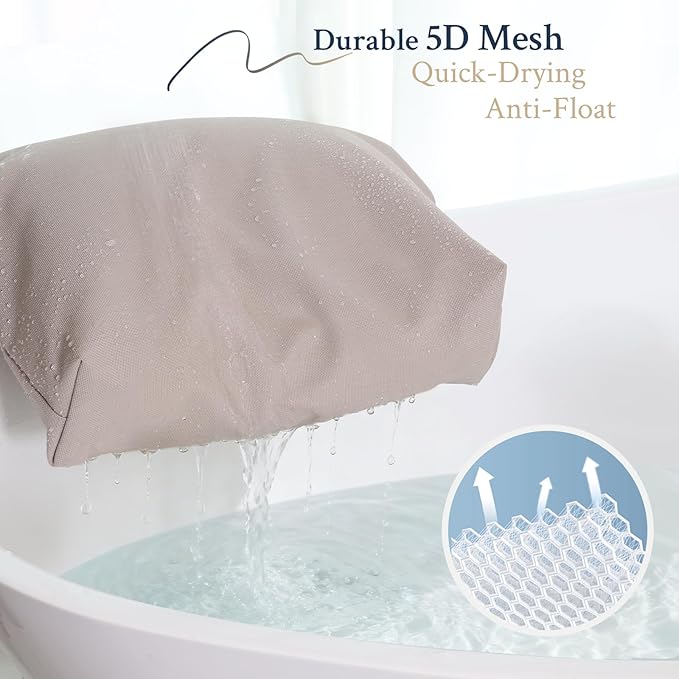 Luxury Bathtub Pillow, Skin-Friendly Cushion, Support Back, Neck & Head, Non-Slip, Adjustable Thickness Fits All Tub, Washable & Quick-Drying - Gift for Christmas Birthday Father's Day