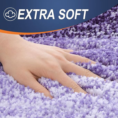 OLANLY Bathroom Runner Rugs Mat 47x20, Extra Soft Absorbent Microfiber Bath Rugs, Rubber Backing, Quick Dry, Washable Long Bath Mats for Bathroom Floor, Tub and Shower, Home Decor Accessories, Violet
