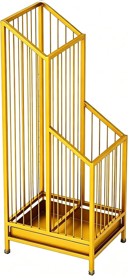 Elegant Metal Umbrella Storage Stand Rack Waterproof Entryway with Decorative, Durable Home & Hotel Entryway, Modern Home Decor, Office Entrance Stylish (Yellow)