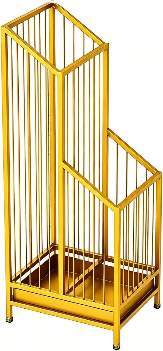 Elegant Metal Umbrella Storage Stand Rack Waterproof Entryway with Decorative, Durable Home & Hotel Entryway, Modern Home Decor, Office Entrance Stylish (Yellow)
