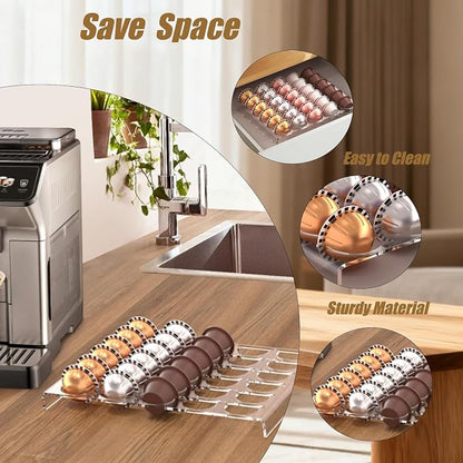 Coffee Pod Drawer Organizer, 30-Capsule Storage Tray，Keep Your Kitchen Drawer Neat with This Universal Coffee Pod Holder ， Perfect for Storing All Your Capsules.