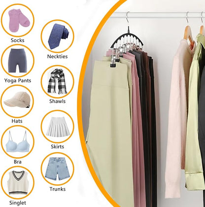Legging Hangers for Closet Organizer, Hat Hangers for Closet 2 Pack with 10 Clips Holds 20 Leggings, Legging Hanger, Pants Storage Organizer Suitable for Socks, Panties, Underwear, Pants (4-Pink)