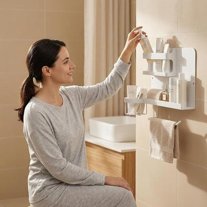A Gentle Bedside Floating Shelf (White) Self-Adhesive It Serves as a Handy Storage Solution and Also Adds a Cute Touch to the Room. Suitable for Both Bedrooms and Offices Male and Female Dormitories