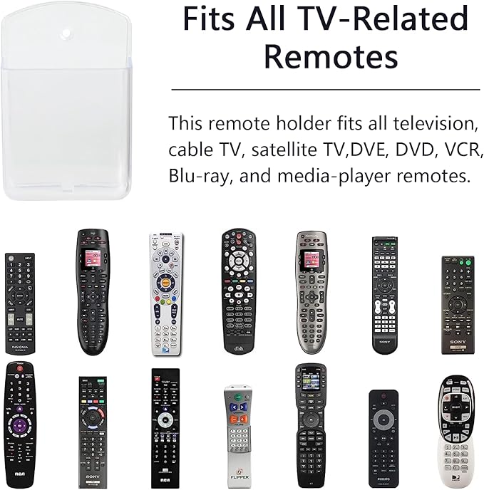 4 Pcs Remote Control Holder Wall Mount, TV Controller Holder, Self Adhesive Remote Holder, Wall Pen Holder Storage Accessories for Home Office School（Clear）