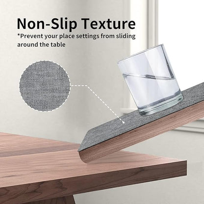 Maxpearl Faux Leather Placemats Set of 8 – Waterproof, Wipe Clean, Heat Resistant, Non-Slip Dining Table Mats for Indoor & Outdoor Use, 17”×12”, Grey