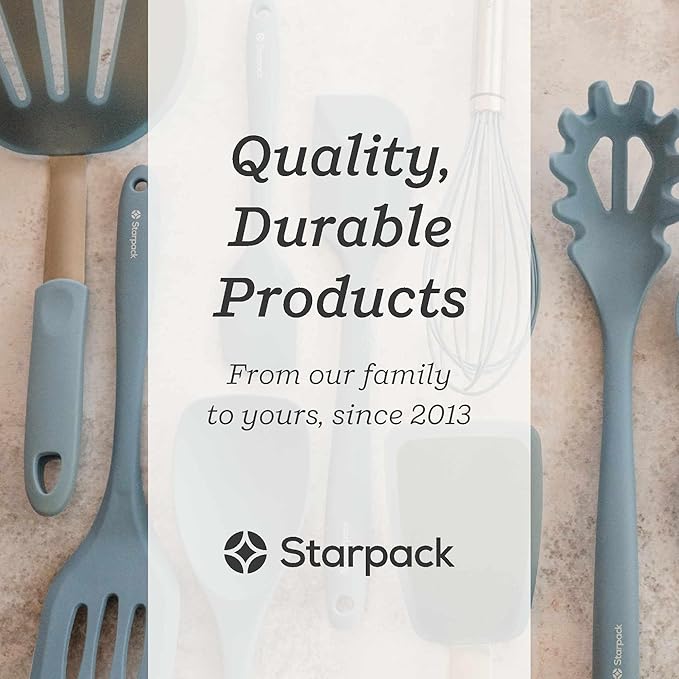 Starpack 'Mix it Up' Premium Silicone Cooking Spoons - Silicone Mixing Spoons for Baking Heat Resistant 600°F - Nonstick Cookware Serving Spoon for Kitchen - Rubber Stirring Spoon