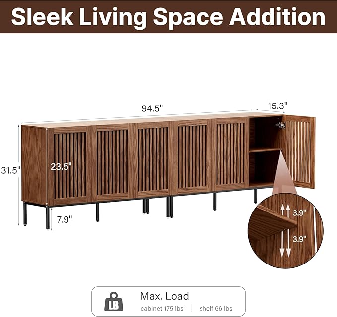 Set of 2,3 Door Accent Storage Cabinet with Doors and Adjustable Shelf,Freestanding Buffet Cabinet,Modern Sideboard Buffet Cabinet for Living Room,Dining Room,Kitchen,Hallway