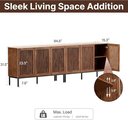 Set of 2,3 Door Accent Storage Cabinet with Doors and Adjustable Shelf,Freestanding Buffet Cabinet,Modern Sideboard Buffet Cabinet for Living Room,Dining Room,Kitchen,Hallway