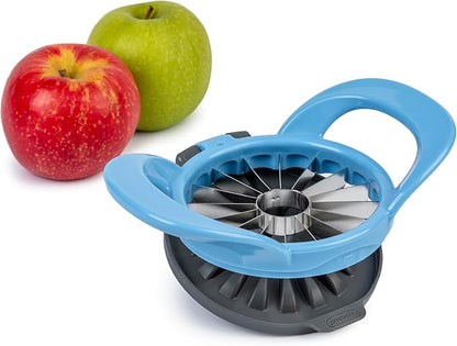 PrepWorks by Progressive Dishwasher Safe 16-Slice Thin Apple Slicer and Corer with Attached Safety Cover (Baby Blue)
