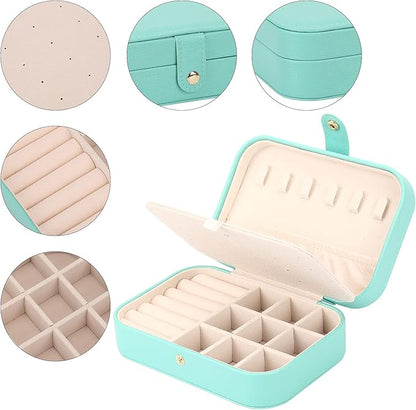 Jewelry Box, Travel Jewelry Organizer Case Small Jewelry Storage and Organizers Craft Containers Travel Mini Organizer/GREEN