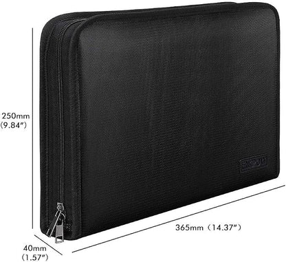 ENGPOW Expanding File Folder Important Document Organizer Fireproof Document Bag-A4 Size, 25 Pockets,Color Labels,Non-Itchy Silicone Coated Portable Filing Organizer Folder(14.3" x 9.8")