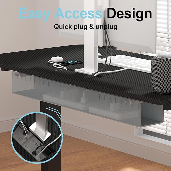 Electric Standing Desk with Cable Management Tray,48x24 Inch Adjustable Height Sit Stand Desk,with Memory Presets & Anti-Collision Computer Desk,for Office,Home,Black Top&Black Frame