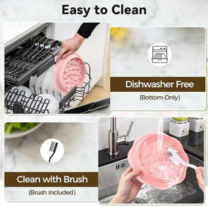 Ukeetap 10" Pro Chicken Shredder Tool Twist Large for Kitchen, BPA-Free Food-Safe Meat Grinder, Visible Chicken Breast Meat Shredder with Strong Anti-Slip Bottom & Ergonomic Handle, Pink
