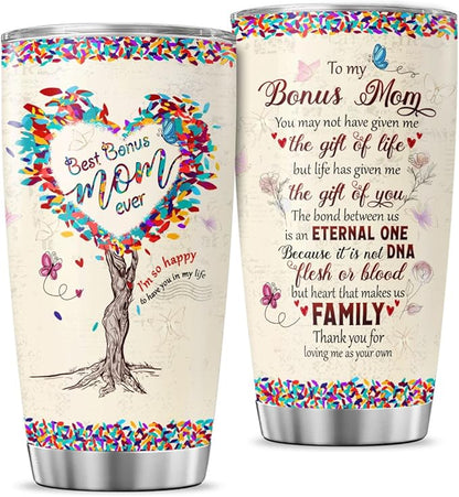 Mom Gifts, Tumblers Mothers Mother Women Coffee Ever Handle Mama Day Cups Insulated Funny For, Tumbler 20 Oz With Lid And Straw, Best Bonus Mom
