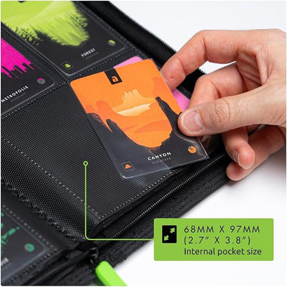 Vault X 4 Pocket Zip Binder, 160 Cards, Exo-Tec Material, 20 Side-Loading Pages (Red)