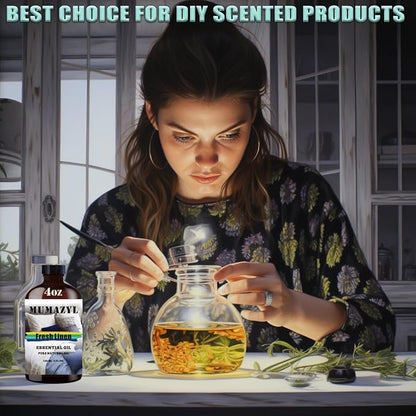 Fresh Linen Essential Oil, Fresh Linen Oil 4 Fl Oz 120ML for Diffuser Humidifier Yoga Cleaning DIY Candle Soap Making MUMAZYL Essential Oils