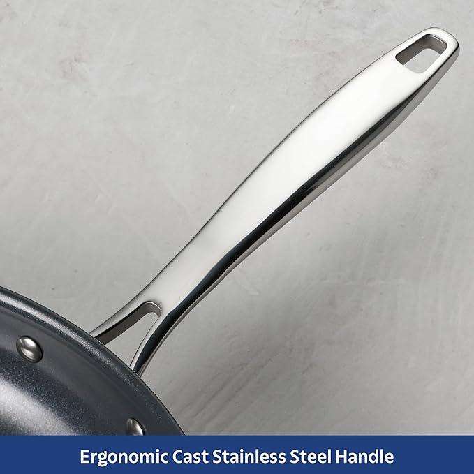 Tramontina Signature 8-Inch Tri-Ply Clad Stainless Steel Small Frying Pan with Ceramic Non Stick Interior, Induction-Ready Nonstick Skillet, Oven-Safe, Made in Brazil