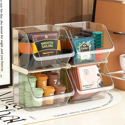 K Cup Holder Tea Bag Organizer, Coffee Pod Holders for Keurig Nespresso Vertuo Pods Kcup Sugar Packet Creamer Holder Tea Rack Coffee Bar Accessories (Stacking A)