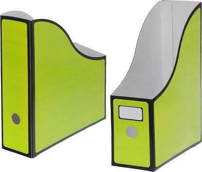 Simple Houseware 6-Pack Magazine File Holder Box, Foldable Cardboard Organizer with Label Slot, Multicolor