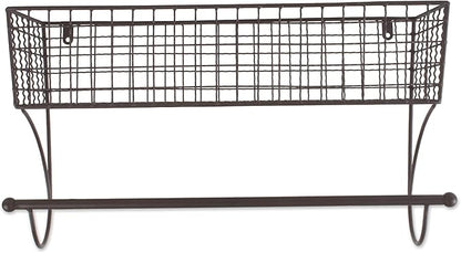 DII Rustic Farmhouse Bathroom Décor, Metal Storage, Large Towel Bar, Rustic
