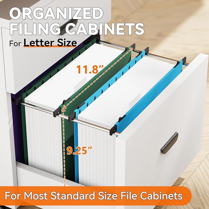NORDUN Extra Capacity Plastic Hanging File Folder Letter Size,Heavy Duty 3 inch Expansion,12 Pack Reinforced Hang Folders with Tabs,Durable Hanging Organizer for Bulky File,File Cabinet Folder,Colored