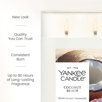 Yankee Candle, Coconut Beach Scented Candle, 20oz Classic 2-Wick Tumbler with up to 80 Hour Burn Time