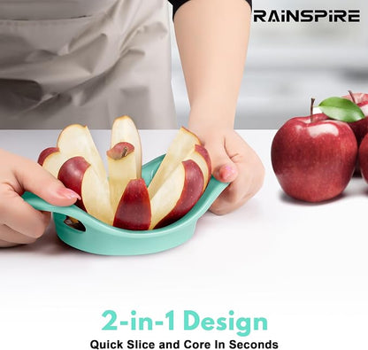 Rainspire Apple Cutter 8 Slices, 8 Blade Apple Slicer and Corer, Apple Corer Tool with Stainless Steel Blades, Super Sharp Fruit Cutter Fruit Slicer, Mint Green