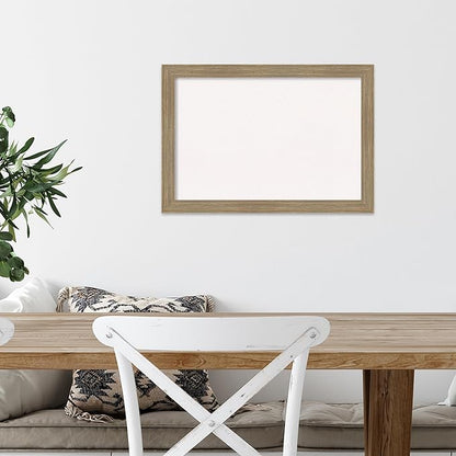 Amanti Art White Cork Board for Wall, 14x20 Vision Board with Brown Wood Frame, Small Corkboard Office Decor for Home Organization, Casual Corkboard Pinboard to Display Items for Home Organization in