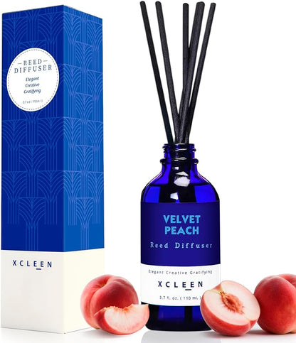 Reed Diffuser Set, Velvet Peach Scent Fragrance Oil Diffuser, Reed Diffusers for Home, Bathroom Air Fresheners & Decor