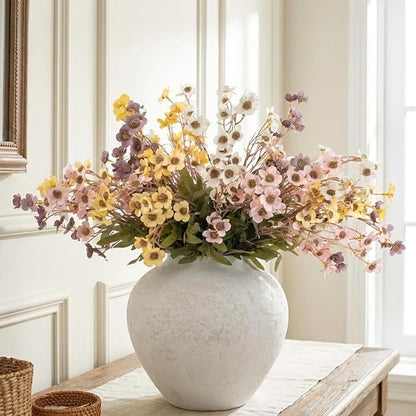 White Rustic Large Round Vase for Table Centerpieces 11 inches, Arina Vase, Earthy Stone Look, Textured, Modern Homes Farmhouse Centerpiece Decor