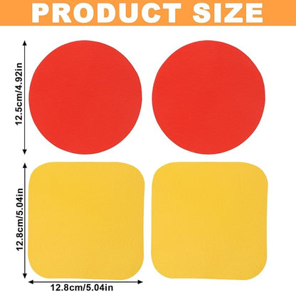 4pcs Jar Opener Gripper Pads, Rubber Can Opener Bottle Lid Cap Gripper Pads for Weak Hands Seniors Elderly Multi-Function Kitchen Coasters Gadgets (Red, Yellow)