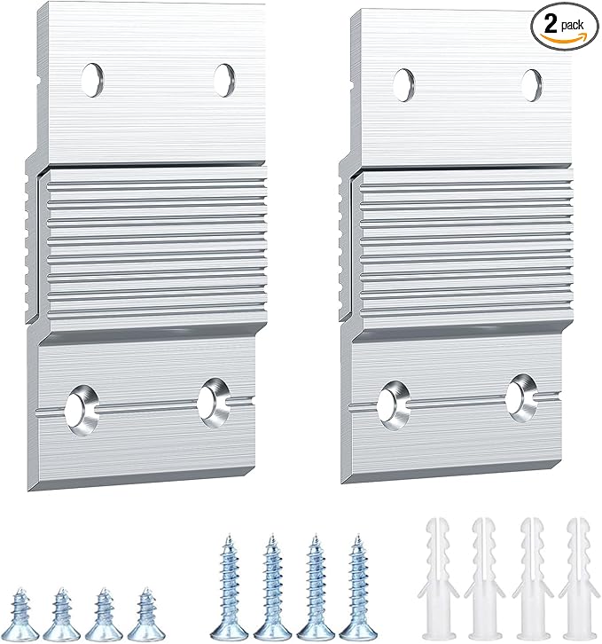 Apragaz French Cleat, Picture and Mirror Hanger with Hardware,Keep Level,30 lbs, Aluminum，2 Inch-2 Pairs