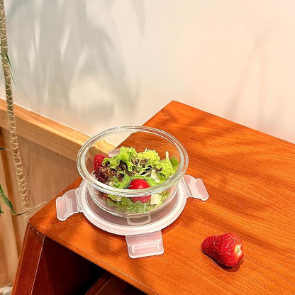 12oz Round Glass Food Containers With Lids, Small Round Glass Meal Prep Containers set,1.5 Cup Small Clear Food Storage Bowls BPA-Free, Microwave, Dishwasher, Freezer Safe（White）
