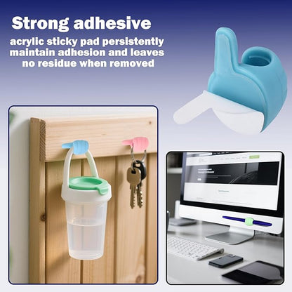 AIERSA Thumb Pencil Holder for Desk,10Pcs Pen Holders for Classroom Clipboard Attachment,Silicone Adhesive Pencil/Marker Clip Holder for School Student Kids Desk Teacher Office Accessories