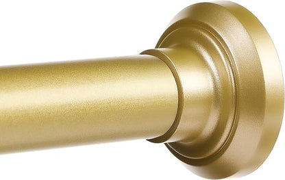ENJOYBASICS Shower Curtain Rod 30 to 64 Inches, Stainless Steel Adjustable Spring Tension Rods No Drill for Bathroom, Closet, Window, Room Divider, Never Rust, Non Slip, Gold