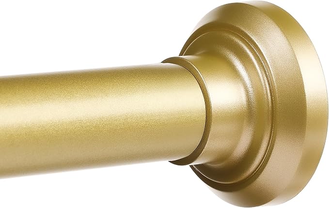 ENJOYBASICS Gold Shower Curtain Rod 30 to 76 Inches, Stainless Steel Adjustable Spring Tension Rods No Drill for Bathroom, Closet, Window, Room Divider, Never Rust, Non Slip