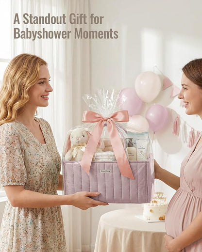 Blissful Diary Baby Diaper Caddy Organizer, Stylish Storage Basket for Newborn Essentials and Diaper Station, Gift for Baby Shower and Registry Must-Have, Mauve Pink | Stylish Storage Basket