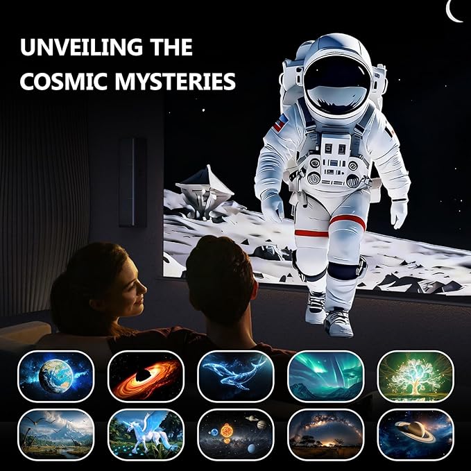 Planetarium 3D Galaxy Projector, Built-in 60 Scene Modes, with Bluetooth Speaker & Remote Control, Star Projector Light for Living Room Bedroom, forr Gifts for Kids, Adult（Robot Dog Black）