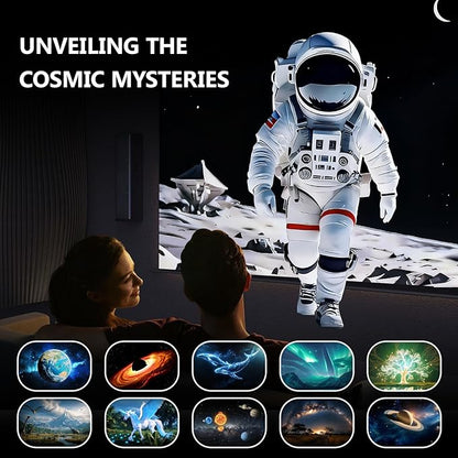 Planetarium 3D Galaxy Projector, Built-in 60 Scene Modes, with Bluetooth Speaker & Remote Control, Star Projector Light for Living Room Bedroom, forr Gifts for Kids, Adult（Robot Dog White）
