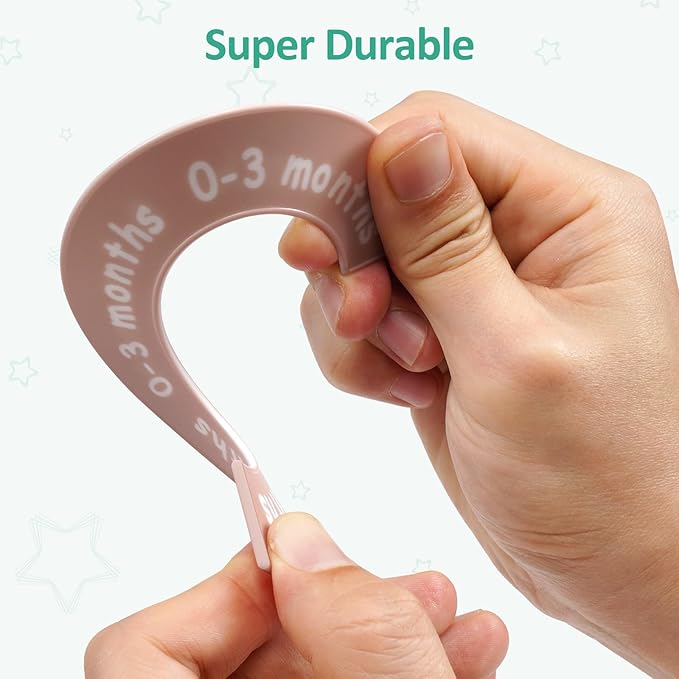 8 Pcs Baby Closet Dividers for Clothes, Round Baby Clothes Organizer, Baby Closet Organizer with Clear Size Labels, Fits Most Rods