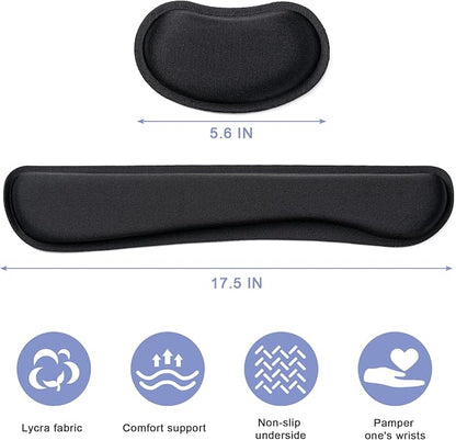 Hoewina Keyboard Wrist Rest,Ergonomic Wrist Rest,Superfine Fabric and Gel Memory Foam Wrist Pad for Computer Keyboard for Easy Typing & Pain Relief, Suitable for Office, Family, Outdoor, Gray