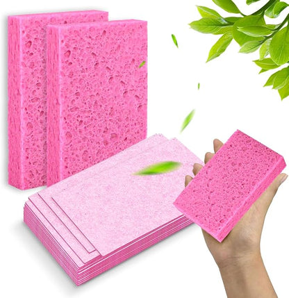 36 - Pack Non-Scratch Scrub Sponges - Sponges for Dishes and Washing Dishes, Cleaning Sponges for Kitchen Home and More（Pink）