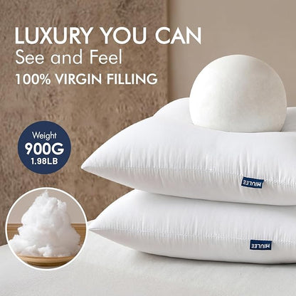 MIULEE Throw Pillows Inserts, Pack of 4 26x26 Inch 100% Virgin Fiber Filling Bed Couch Pillows