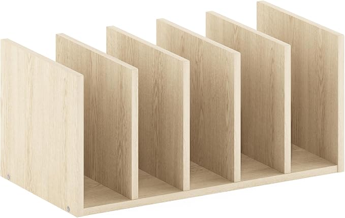 Furinno Hermite Desk Organizers and Accessories with File Holder, Office Organization, Desk Top Book Shelf, for Office Supplies, Natural Oak