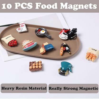 10pcs Food Fridge Magnets for Fridge Fun Cute Magnet Refrigerator Stickers for Kitchen Magnet Decorative Strong Resin Magnets Home Decor Office