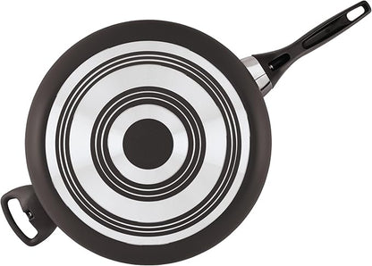 Farberware Dishwasher Safe Nonstick Jumbo Cooker/Saute Pan with Helper Handle - 6 Quart, Black