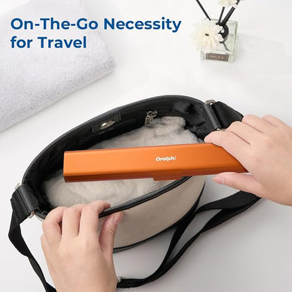 Aluminum Toothbrush Travel Case, Portable Travel Toothbrush Holder, Durable Manual Toothbrush Box Container for Traveling, Bathroom, Camping, Business Trip-Pumpkin Orange