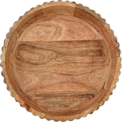Decorative Bowl MANGO WOOD Decorative Bowls for Home Decor - Organic Modern Home Decor Bowl Key Bowl, Candy Bowl, Smudge Bowl (10" X 10" X 2.5'')